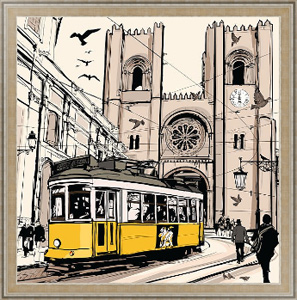 Постер в раме Португалия, Лиссабон. Желтый трамвай №7