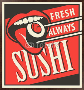 Постер в раме Ретро реклама для суши