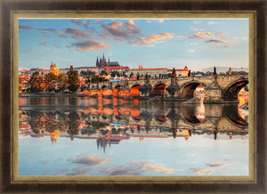 Постер Чехия, Прага. Мост через реку