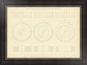 Постер-гравюра Projections of a Ratchet Wheels and Fluted Columns