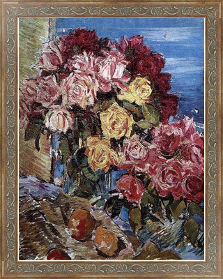 Картина на холсте Розы на фоне моря. 1930-е