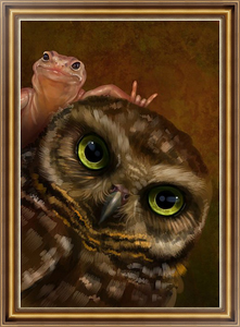 Постер Сова и ящерица 