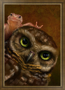 Постер в раме Сова и ящерица 