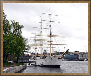 Постер Парусник в порту, Стокгольм, Швеция