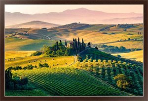 Постер Италия, Тоскана. Утренний пейзаж