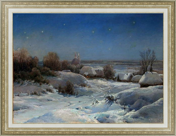 Репродукция картины Украинская ночь. Зима