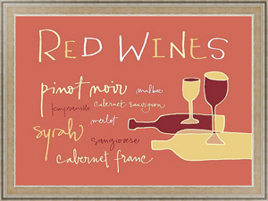 Постер в раме Виды красного вина