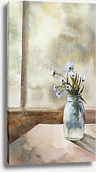 Постер Tatyana Konstantinova Акварель. Ромашки в стеклянной банке