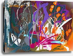 Постер Евгения Минина ZheMi Абстрактный пейзаж с оранжевыми цветами «Огонь души»