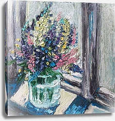 Постер Лилия Салихова Букет в вазе у окна