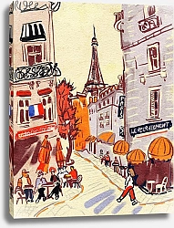 Постер olies улица с кафе в Париже