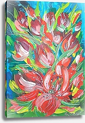 Постер Литвинова Наталья Тюльпаны гуашью-весна, застывшая на бумаге