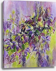 Постер Татьяна Сергеева Фиолетовые клематисы: садовые цветы