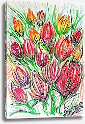 Постер Литвинова Наталья Тюльпаны масляной пастелью