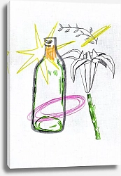 Постер Марина Сидорович Абстракция с цветком и бутылкой