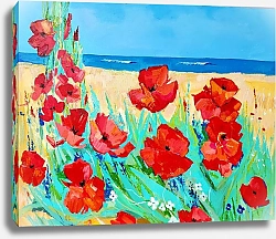 Постер olies маки на фоне моря
