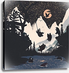 Постер forestpunk Оранжевая Луна и Медвежий Панк