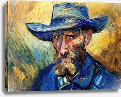 Постер Сергей Гундоров Портрет старика в синей шляпе
