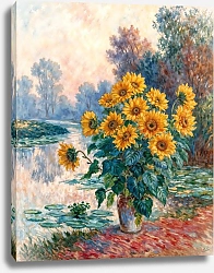 Постер Сергей Гундоров Букет подсолнухов в вазе