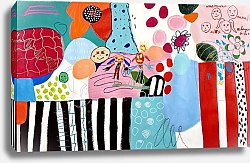 Постер Саша Робинсон Яркая абстрактная картина с формами и символами