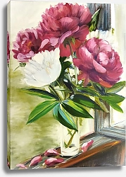 Постер Марина Саитова Пионы на окне