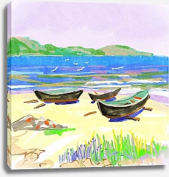 Постер olies Пейзаж с лодкими