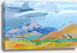 Постер olies виноградники у гор