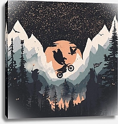 Постер forestpunk Оранжевая Луна и Медвежий Панк