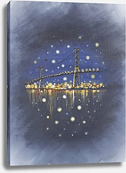 Постер Art Series by MaryMIA New Year Vibe. Bridge lights 2