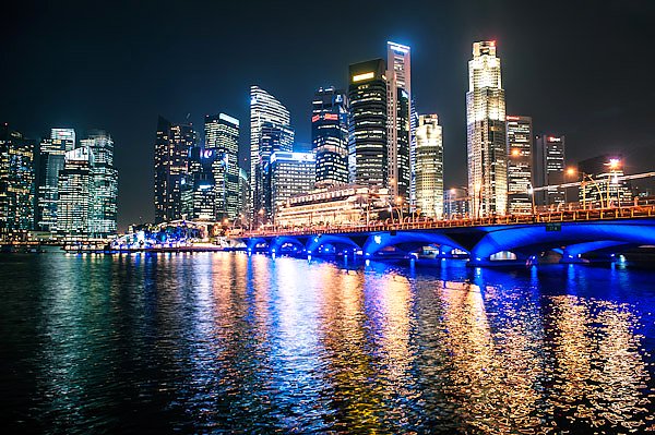 Панорама ночного Сингапура