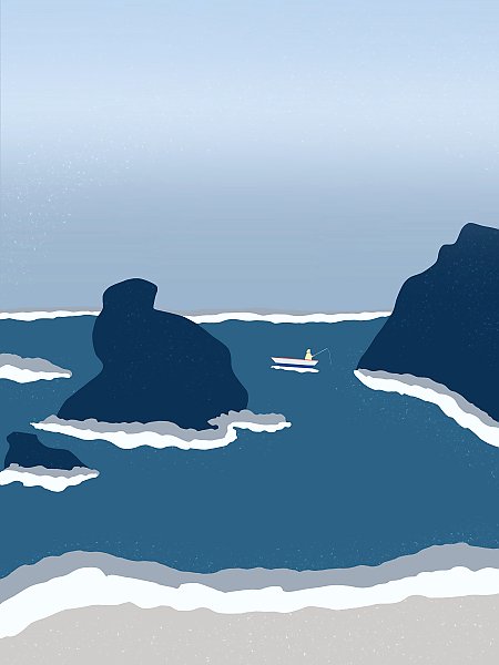 Fisherman among the rocks