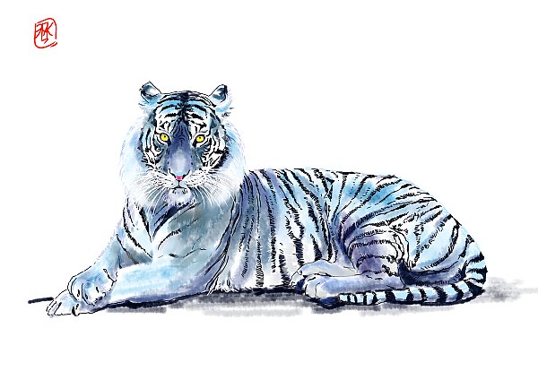 Грациозный синий тигр