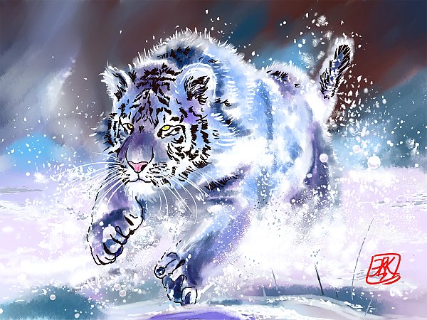 Стремительный синий тигр