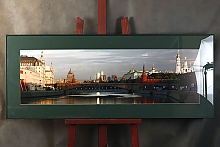 Постер с панорамой Москвы в алюминиевой раме