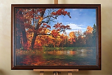 Осенний пейзаж со стилизацией под живопись в багете