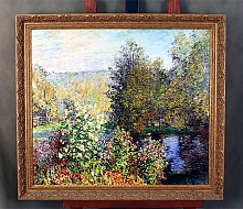 Репродукция картины "Уголок сада в Монжероне" Моне на холсте в раме