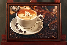 Серия постеров с едой для ресторана в рамах на холсте