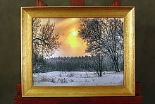 Серия постеров с русскими пейзажами в золоченых рамах