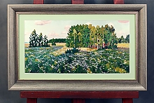 Серия летних пейзажей на холсте в раме с паспарту