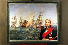 Серия коллажей "Полководцы" в деревянном багете