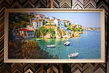 Европейский пейзаж в раме со стилизацией под живопись