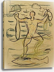 Постер Мунк Эдвард Bather with Fish, c. 1915-20
