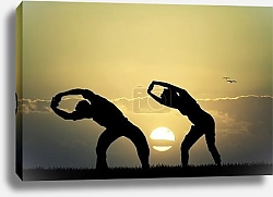 Постер Фитнес на фоне заката 2