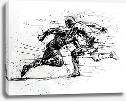 Постер Freestyle wrestlers in motion