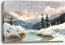 Постер Халлер Тони A Sunny Winter Day with a View of the Dolomites