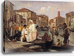 Постер Марстранд Вильгельм Alighting from a Gondola in Venice