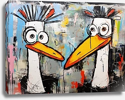 Постер Bizarre animals. Geese