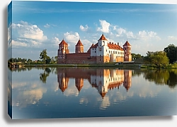 Постер Беларусь. Мирский замок с отражением
