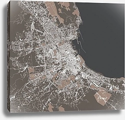 Постер Палермо: карта мечты Сицилии у берегов Тирренского моря