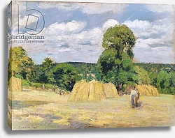 Постер Писсарро Камиль (Camille Pissarro) Harvesting at Montfoucault, 1876